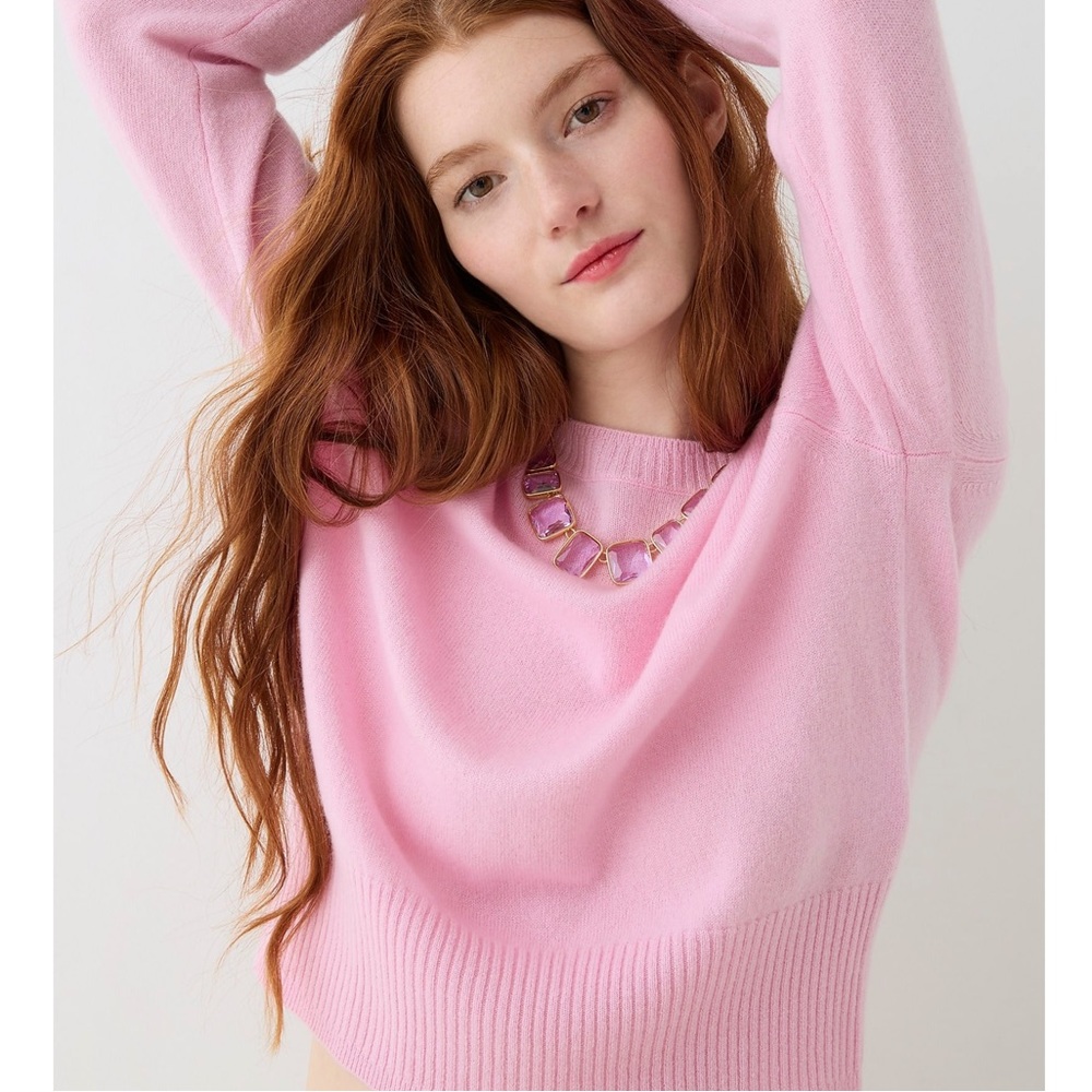 JCREW CROPPED CASHMERE SWEATER SZ MEDIUM NWT